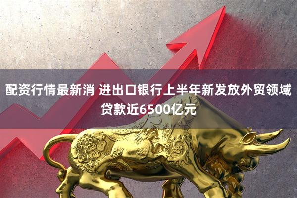 配资行情最新消 进出口银行上半年新发放外贸领域贷款近6500亿元